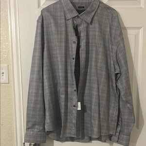 Men's Gray Plaid Shirt